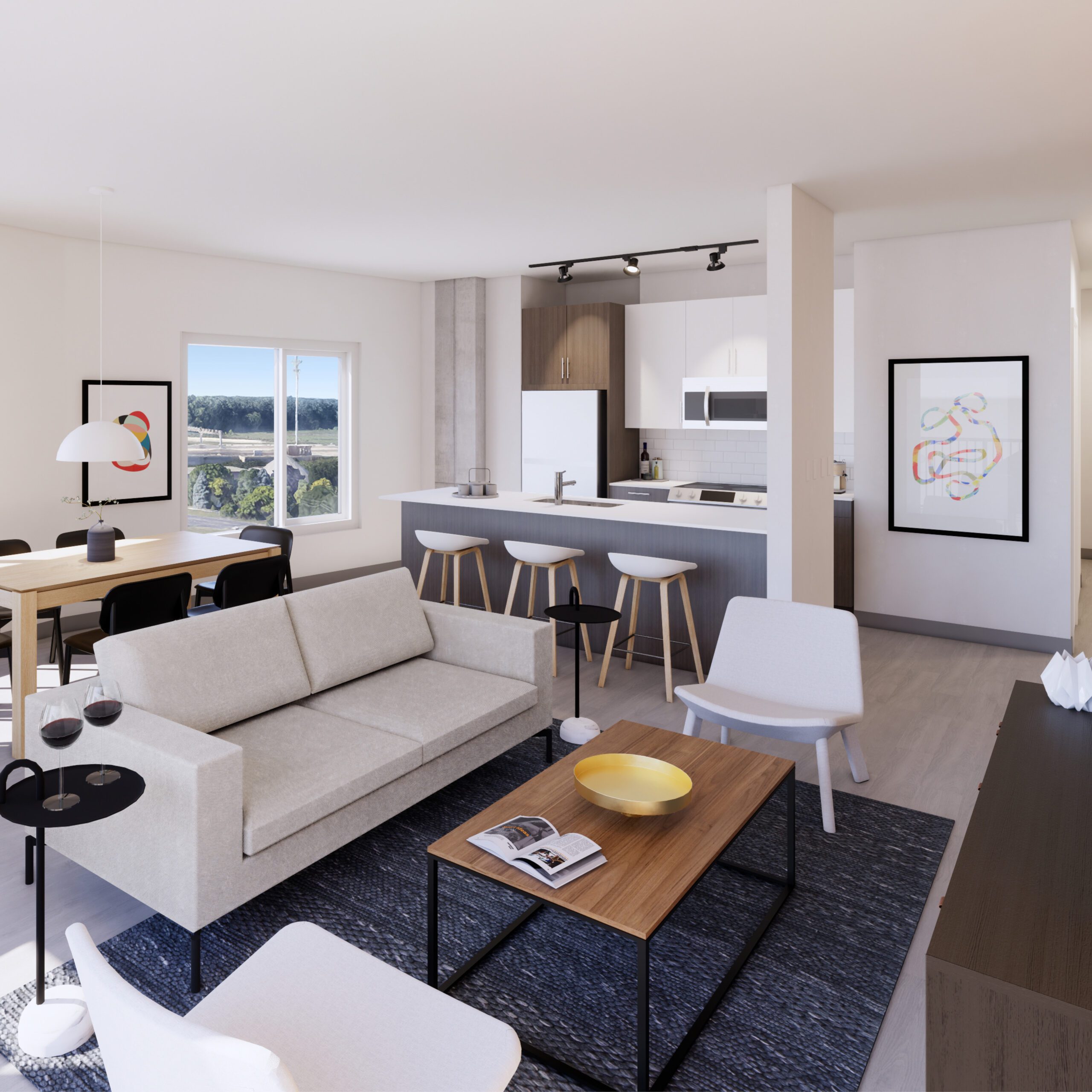 Choose from 1, 2, or 3-bedroom units with modern fixtures and unique layouts. Over 50 combinations, ranging from 1,200 to 3,000 SF.